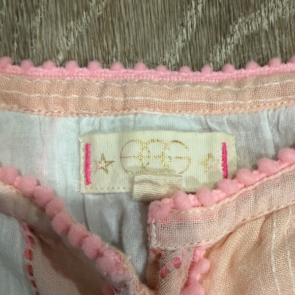 Charming Pink and White Kids Romper with Tassels - Picture 2 of 4